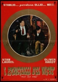 1t283 WAY OUT WEST group of 2 Italian 27x38 pbustas R1968 wacky images from Laurel & Hardy classic!