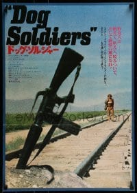 1t997 WHO'LL STOP THE RAIN Japanese 1978 cool image of assault rifle buried on train tracks!