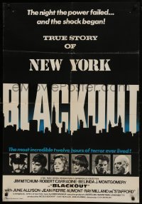 1t103 BLACKOUT Lebanese 1978 Mitchum, artwork of the big city over top cast!