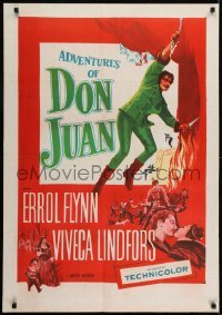 1t066 ADVENTURES OF DON JUAN Middle Eastern poster 1949 Errol Flynn made history, Viveca Lindfors!