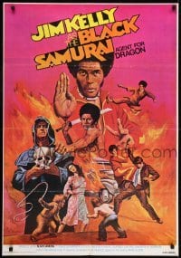 1t068 BLACK SAMURAI Middle Eastern poster 1977 Jim Kelly, kung fu martial arts action artwork!