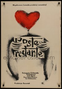 1t617 POST RESTANT Polish 23x33 1963 completely different art arms and heart by Roman Opalka!