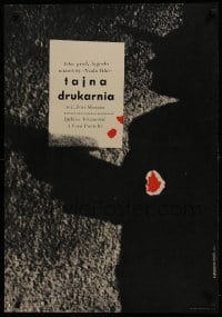 1t618 POTRAGA Polish 22x32 1957 cool artwork of shadow and blood stains by Franciszek Starowieyski
