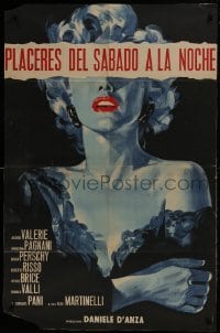 1t148 PLEASURES OF SATURDAY NIGHT Spanish 1960 sexy art of Monroe-esque Call Girl by Bloise!