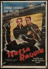 1t151 THERESE RAQUIN Spanish 1965 Marcel Carne, different art of Signoret & Vallone by V.M. Xanez!