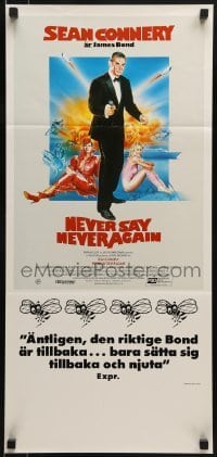1t093 NEVER SAY NEVER AGAIN Swedish stolpe 1983 art of Sean Connery as James Bond 007 by Purkis!