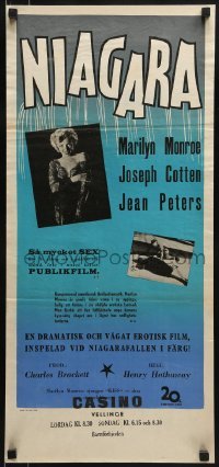 1t094 NIAGARA Swedish stolpe 1953 sexy Marilyn Monroe and Joseph Cotten, completely different!