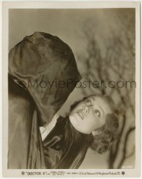 1w162 DOCTOR X 8x10.25 still 1932 close up of Fay Wray choked by crazy masked serial killer!