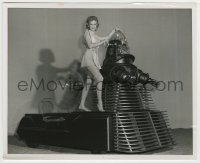 1w182 FORBIDDEN PLANET 8.25x10 still 1956 sexiest Anne Francis on rail of Robby space jeep!