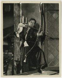 1w177 MOST DANGEROUS GAME 8x10.25 still 1932 c/u of crazed Leslie Banks with bow & arrow, rare!