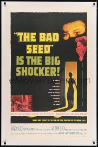 1w092 BAD SEED linen 1sh 1956 the big shocker about really bad terrifying little Patty McCormack!