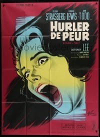 1w052 SCREAM OF FEAR French 1p 1961 Hammer, Boris Grinsson art of terrified Susan Strasberg!