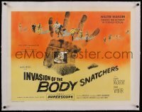 1w009 INVASION OF THE BODY SNATCHERS linen style A 1/2sh 1956 ultimate classic in science-fiction!