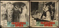 1w042 PHANTOM OF THE OPERA set of 2 Italian 13x14 pbustas R1950s Claude Rains, Susanna Foster, horror!
