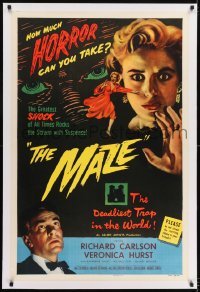 1w114 MAZE linen 2D 1sh 1953 William Cameron Menzies, cool art, how much horror can you take!