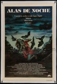1w123 NIGHTWING linen int'l Spanish language 1sh 1979 Graves art of killer bats attacking girl!