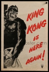 1w037 KING KONG/I WALKED WITH A ZOMBIE pressbook 1956 horror double-bill with wonderful art of the giant ape!