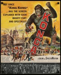 1w038 KONGA pressbook 1961 great artwork of giant angry ape terrorizing city by Reynold Brown!