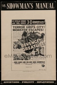1w040 REVENGE OF THE CREATURE pressbook 1955 lots of 3-D ads & info about both releases!