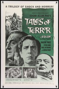 1w128 TALES OF TERROR linen 1sh 1962 great images of Peter Lorre, Vincent Price & Basil Rathbone!