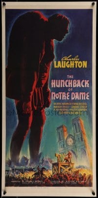 1w007 HUNCHBACK OF NOTRE DAME 12x26 trade ad 1939 has a great full-color image of the three-sheet!