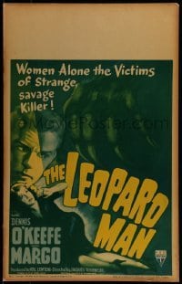 1w028 LEOPARD MAN WC 1943 Jacques Tourneur, art of Margo, the victim of a strange, savage killer!
