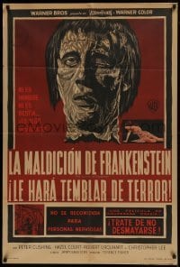 1x080 CURSE OF FRANKENSTEIN Argentinean 1957 Hammer horror, cool close up monster artwork!
