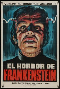 1x086 HORROR OF FRANKENSTEIN Argentinean 1971 Hammer horror, different close up art of monster!