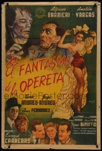 1x091 PHANTOM OF THE OPERETTA Argentinean 1955 Barbieri & Amelia Vargas, Frankenstein & wolfman!