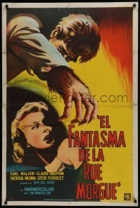 1x092 PHANTOM OF THE RUE MORGUE Argentinean 1954 3-D, art of the mammoth monstrous man & sexy girl!