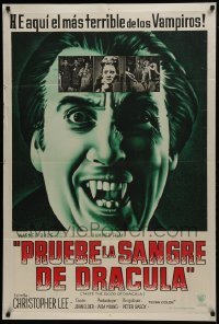 1x094 TASTE THE BLOOD OF DRACULA Argentinean 1970 Hammer, vampire Christopher Lee showing fangs!