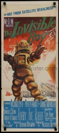 1x116 INVISIBLE BOY Aust daybill 1957 art of Robby the Robot, hot from satellite headlines!