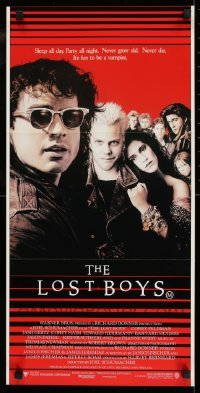 1x122 LOST BOYS Aust daybill 1987 teen vampire Kiefer Sutherland, directed by Joel Schumacher!