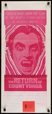 1x131 RETURN OF COUNT YORGA Aust daybill 1970s Robert Quarry, AIP vampires, 2nd printing