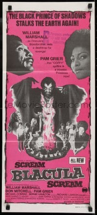 1x133 SCREAM BLACULA SCREAM Aust daybill 1973 image of black vampire William Marshall & Pam Grier!