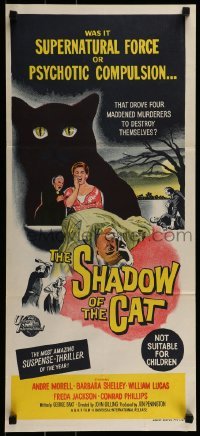 1x134 SHADOW OF THE CAT Aust daybill 1961 was it supernatural force or psychotic compulsion!