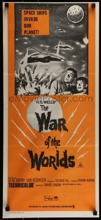 1x141 WAR OF THE WORLDS Aust daybill R1970s H.G. Wells classic produced by George Pal!