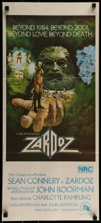 1x143 ZARDOZ Aust daybill 1974 fantasy art of Sean Connery, beyond love, beyond death!