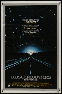 1x327 CLOSE ENCOUNTERS OF THE THIRD KIND 1sh 1977 Spielberg's sci-fi classic, silver border design