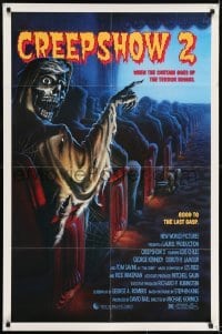 1x335 CREEPSHOW 2 1sh 1987 Tom Savini, great Winters artwork of skeleton Creep in theater!