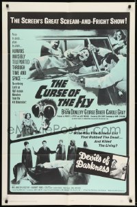 1x339 CURSE OF THE FLY/DEVILS OF DARKNESS 1sh 1965 great scream-and-fright double-bill!