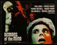 1x004 DEMONS OF THE MIND English pressbook 1972 creepy image of man looking through keyhole!