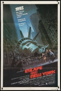 1x351 ESCAPE FROM NEW YORK NSS style 1sh 1981 John Carpenter, decapitated Lady Liberty by Jackson!