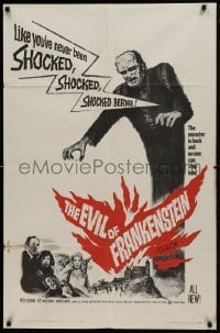 1x353 EVIL OF FRANKENSTEIN 1sh 1964 Cushing, Hammer, he's back & no one can stop him!