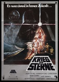 1x024 STAR WARS German R1980s George Lucas sci-fi epic, classic artwork by Tom Jung!