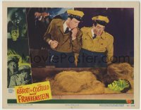 1x175 ABBOTT & COSTELLO MEET FRANKENSTEIN LC #2 1948 Bud & Lou stare at monster in packing crate!