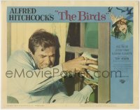 1x183 BIRDS LC #6 1963 Hitchcock, close up of Rod Taylor trying to keep them from coming in window!