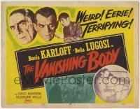 1x191 BLACK CAT TC R1953 Boris Karloff, Bela Lugosi, The Vanishing Body, weird & terrifying, rare!