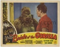 1x193 BRIDE OF THE GORILLA LC #3 1951 c/u of Raymond Burr facing down the huge fake ape, rare!