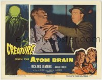 1x201 CREATURE WITH THE ATOM BRAIN LC 1955 great close up of zombie grappling with mustached man!